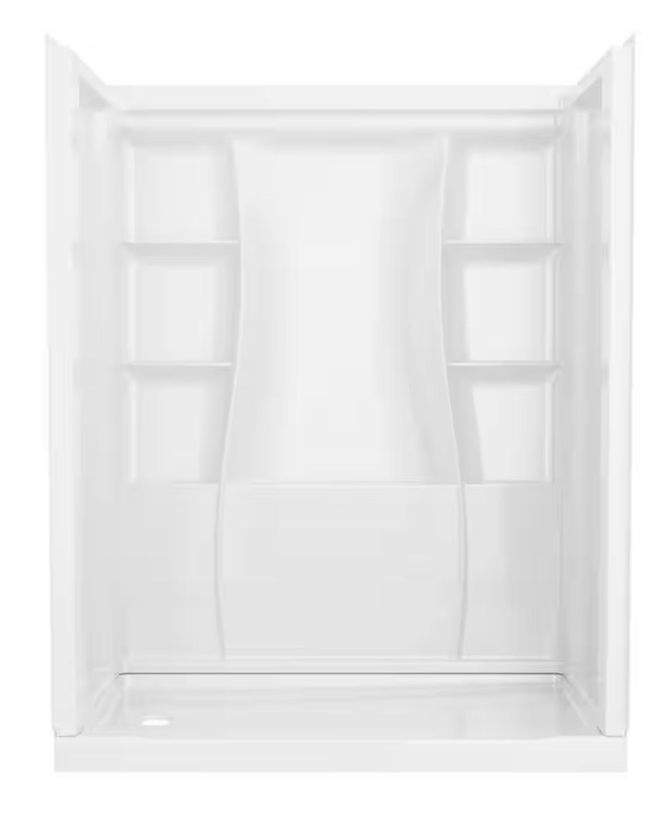 Multi piece fiberglass shower system